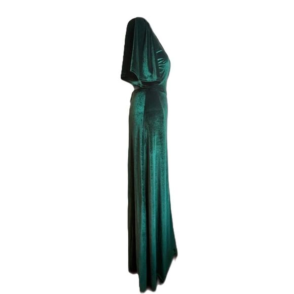 NWT - Baltic Born - Megan Velvet Wrap Maxi Dress in Emerald - Picture 4 of 7